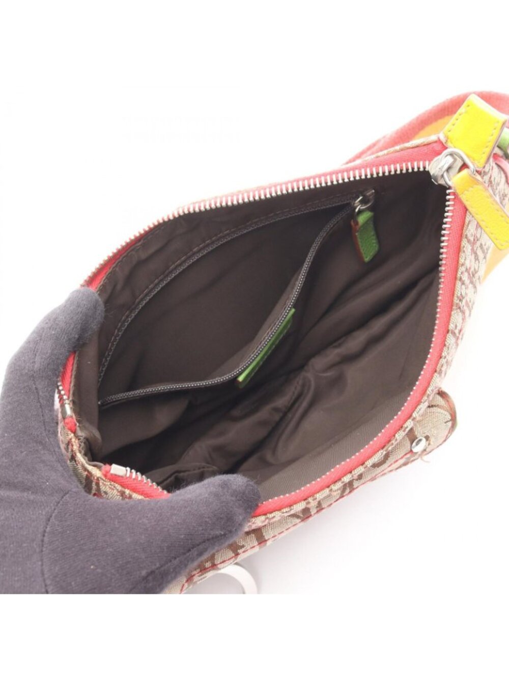 Dior Shoulder Bag Rasta Trotter Saddle Pocket Beige Multi Canvas Leather - Picture 3 of 15